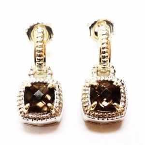 CHARLES KRYPELL .925 14K Smoky Quartz Earrings
